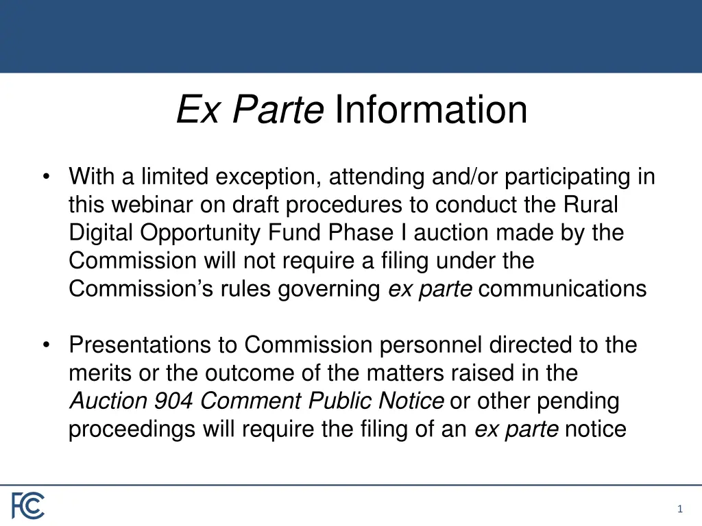 ex parte information