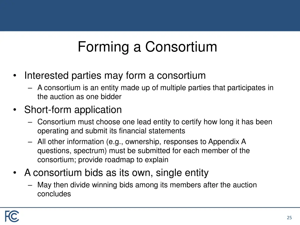 forming a consortium