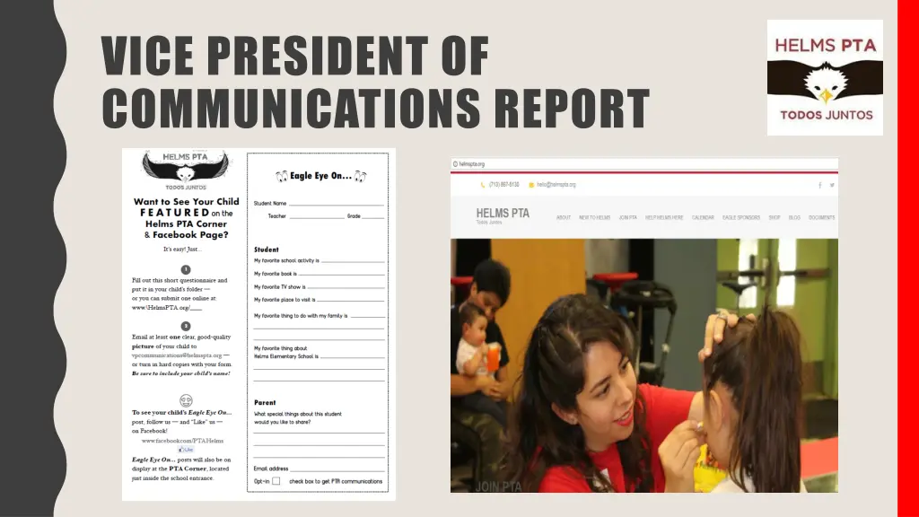 vice president of communications report