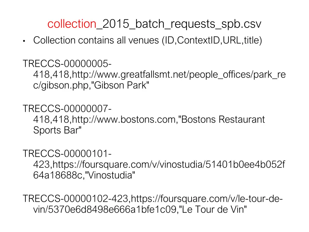 collection 2015 batch requests spb csv collection