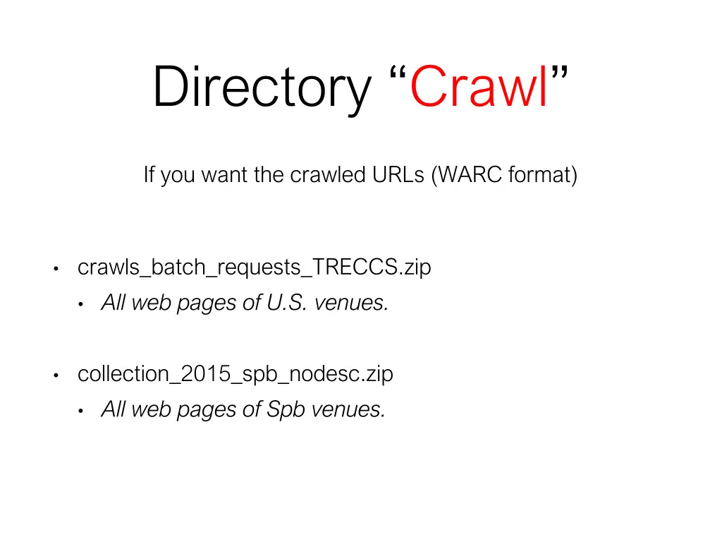 directory crawl