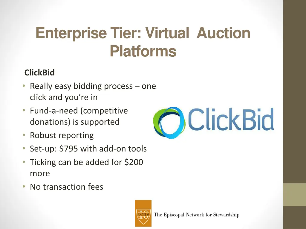 enterprise tier virtual auction platforms