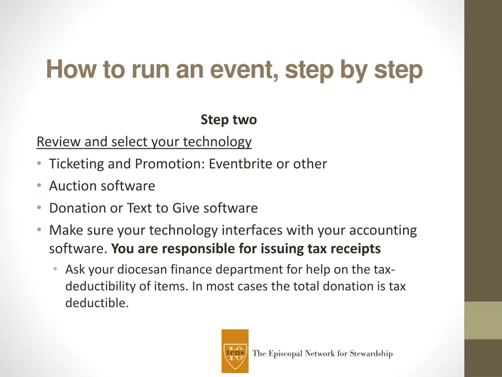 how to run an event step by step 1