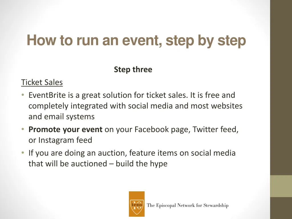 how to run an event step by step 2