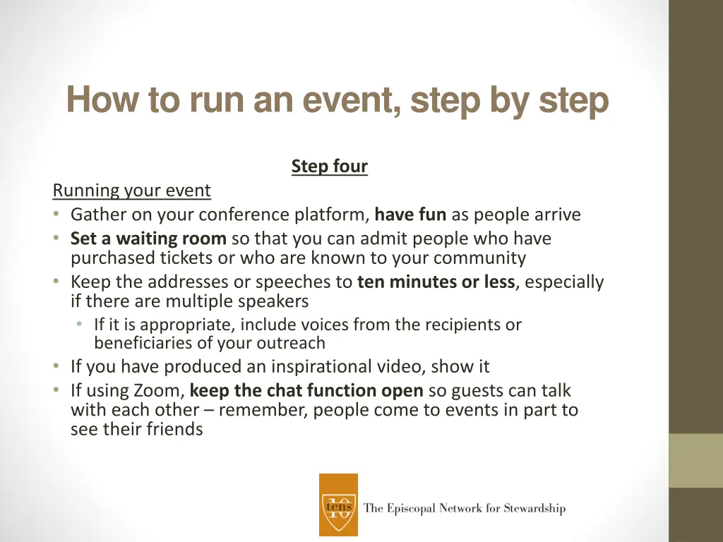 how to run an event step by step 3