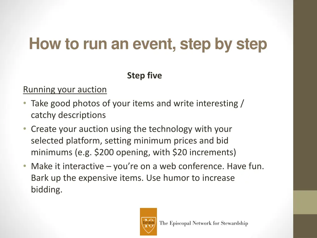 how to run an event step by step 4