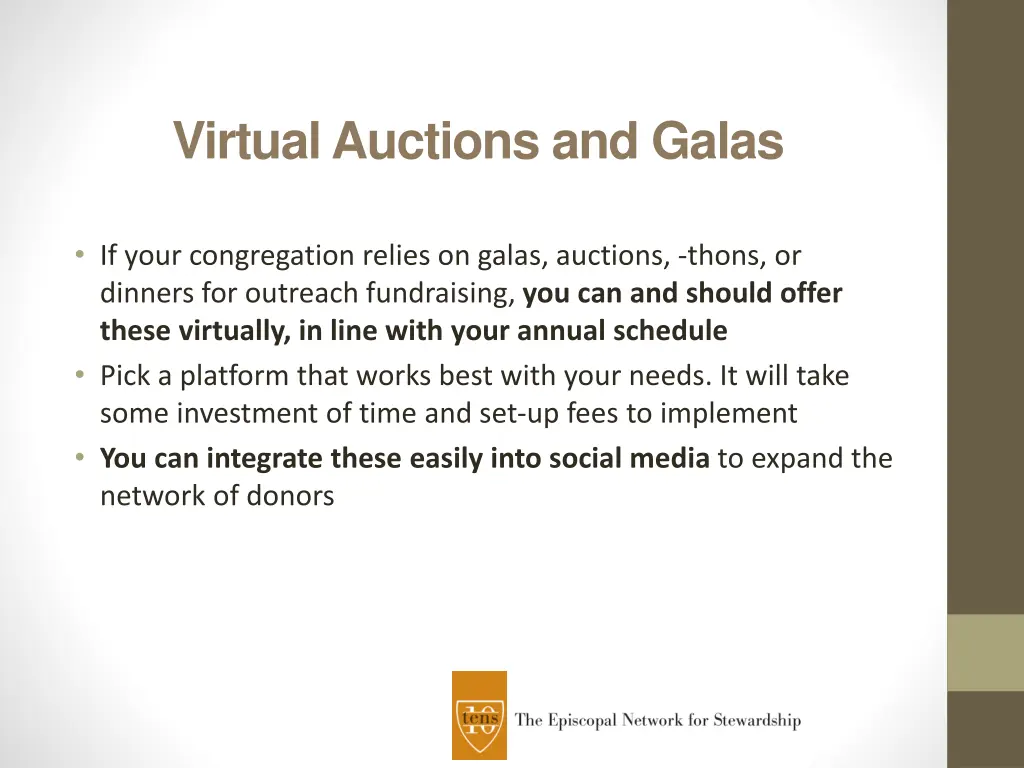 virtual auctions and galas