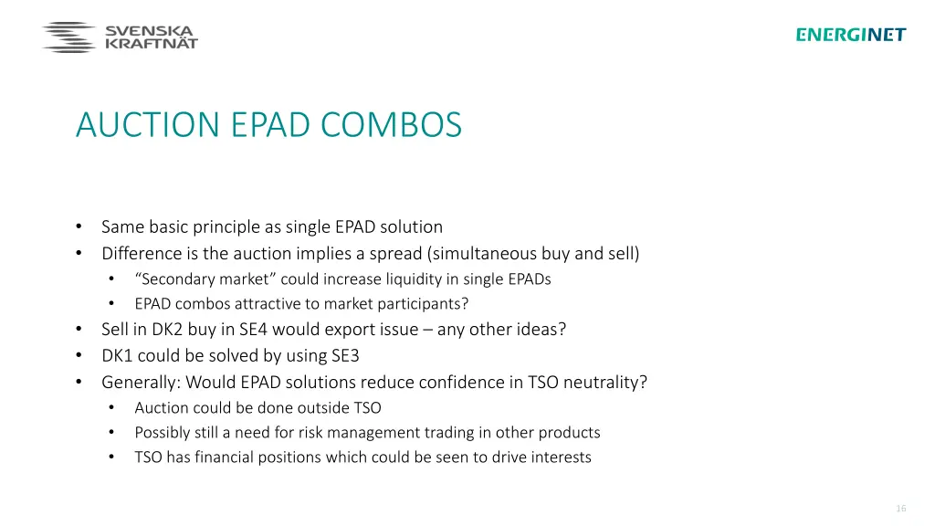 auction epad combos