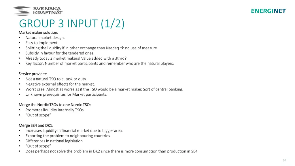 group 3 input 1 2 market maker solution market