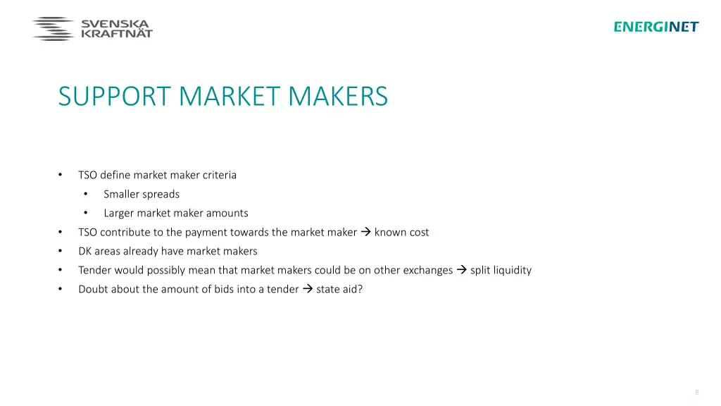 support market makers