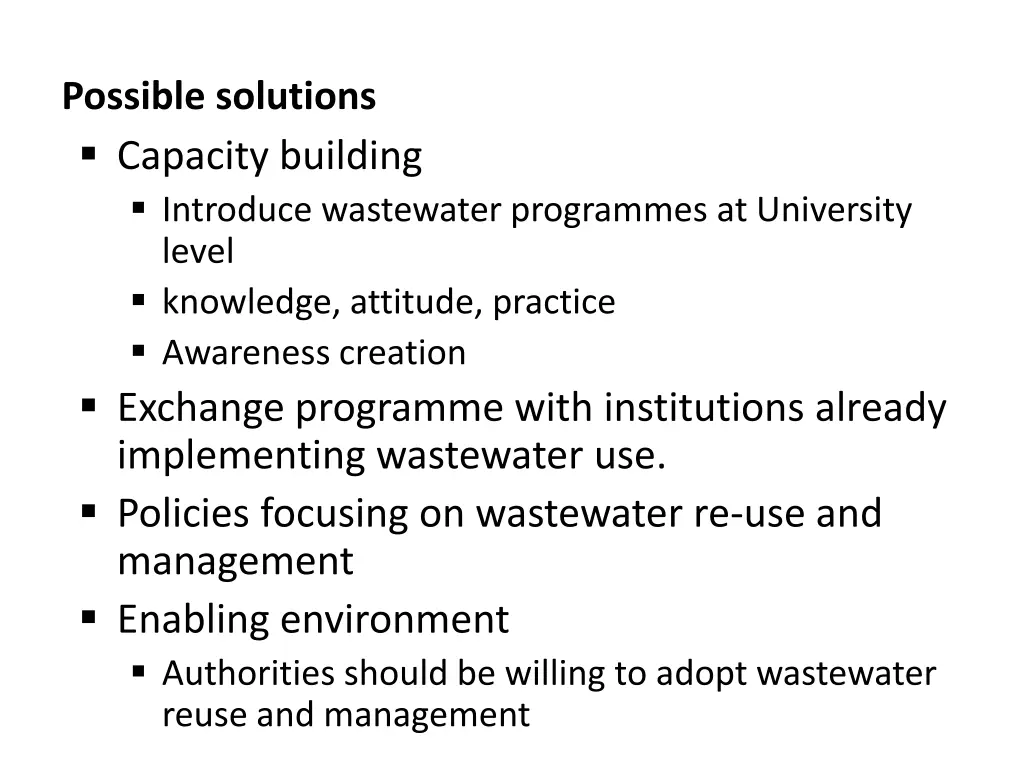 possible solutions capacity building introduce