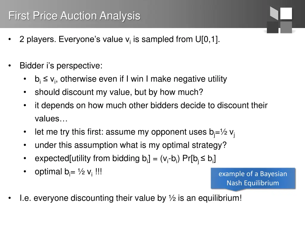 first price auction analysis