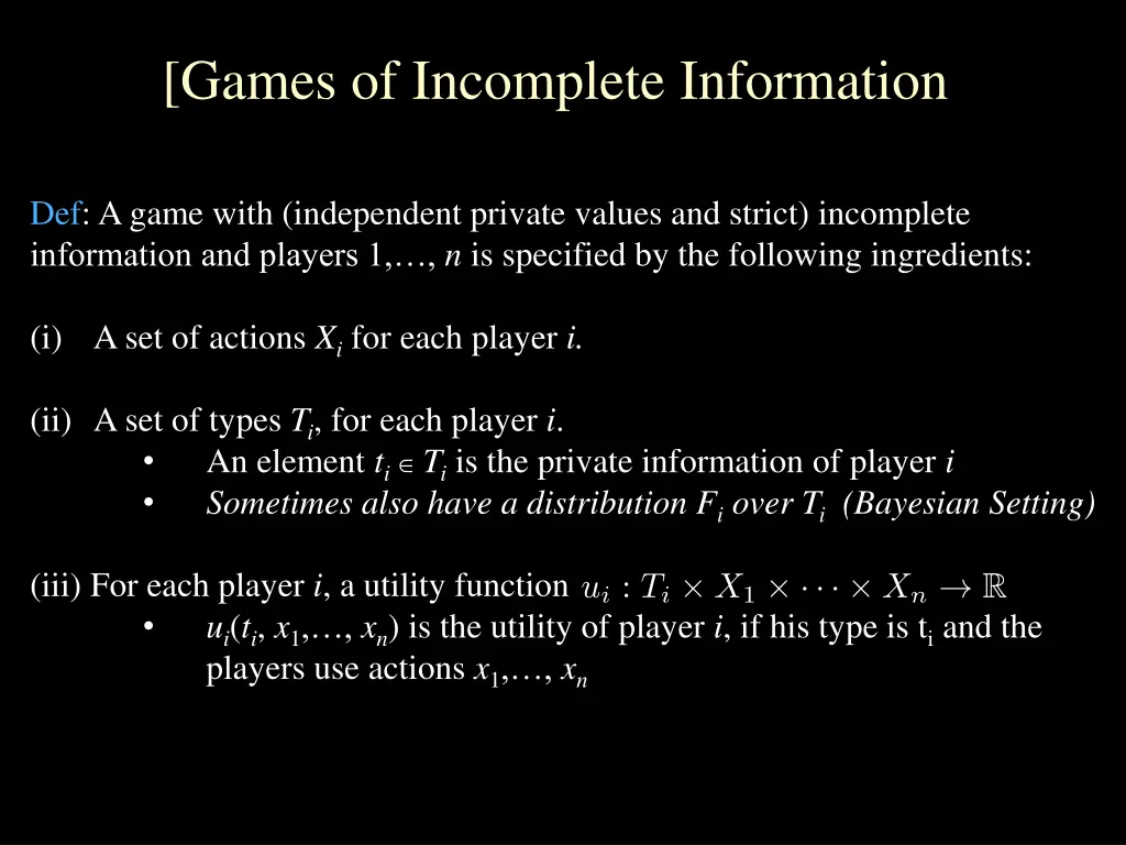 games of incomplete information