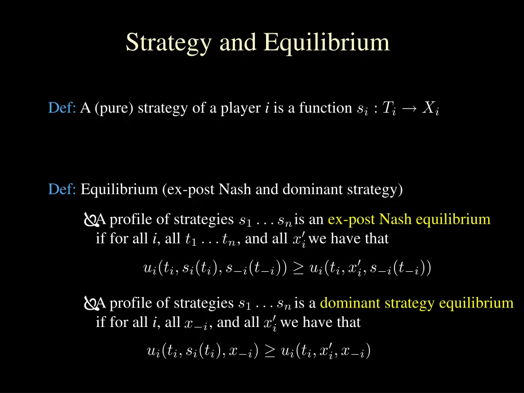 strategy and equilibrium