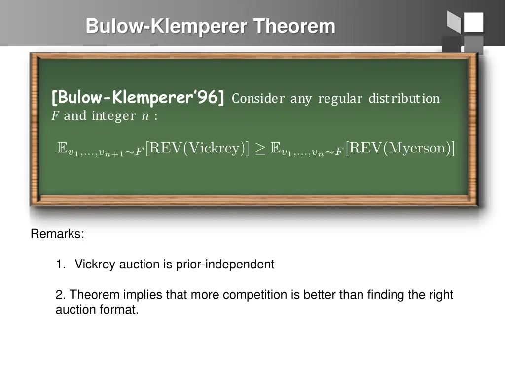 bulow klemperer theorem