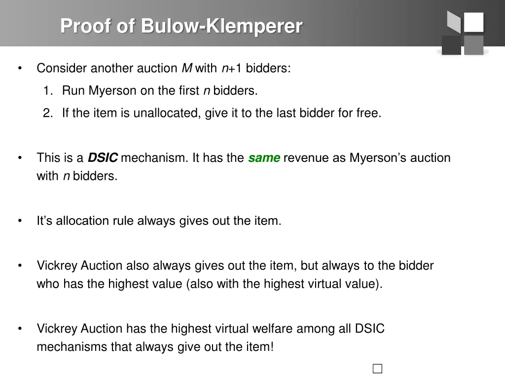 proof of bulow klemperer