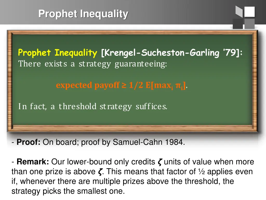 prophet inequality