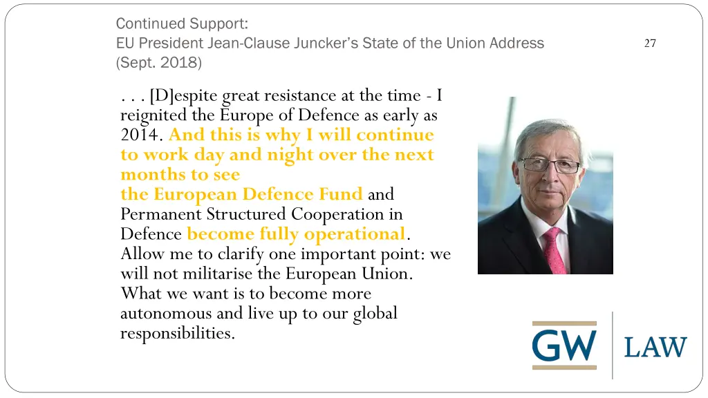 continued support eu president jean clause