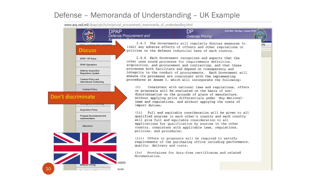 defense memoranda of understanding uk example