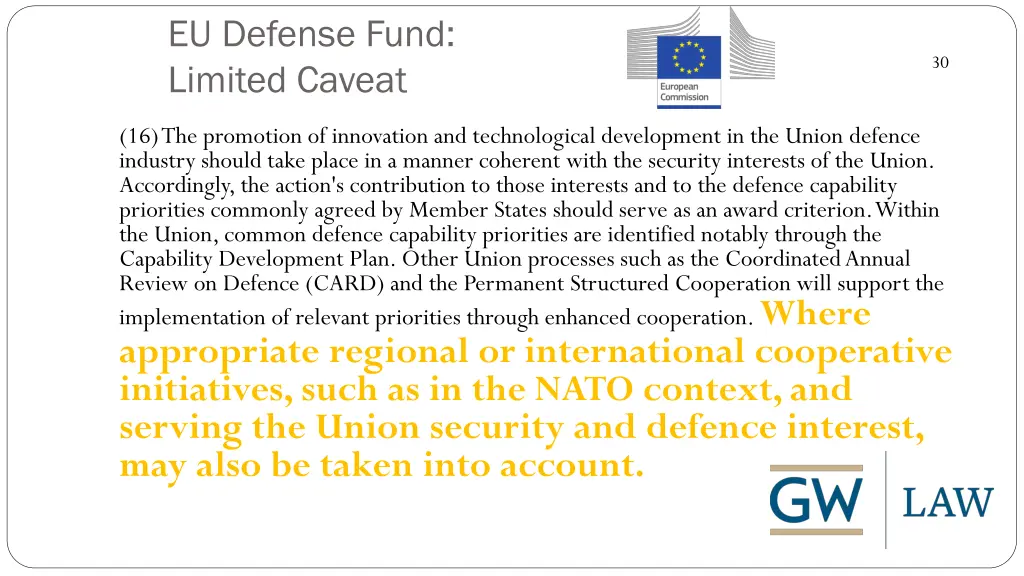 eu defense fund limited caveat