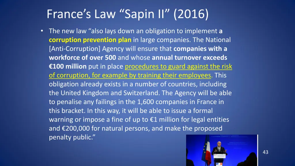 france s law sapin ii 2016