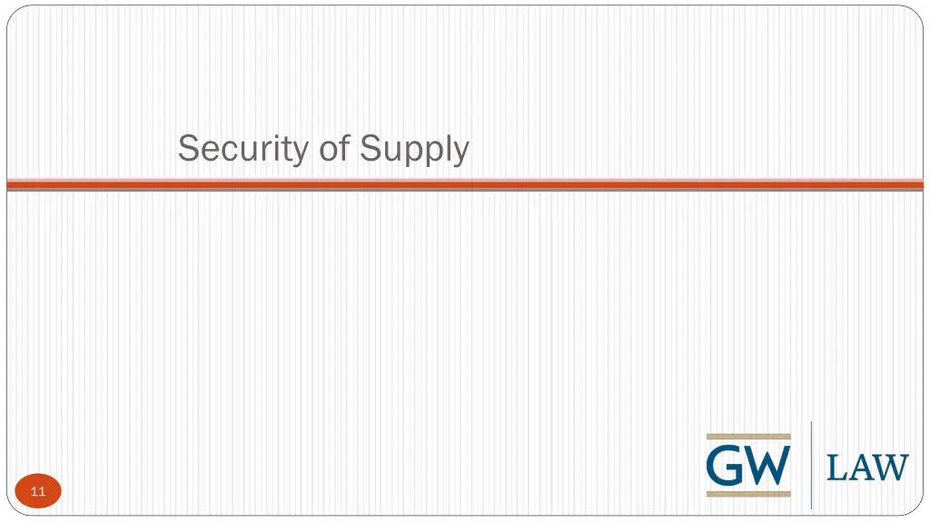 security of supply