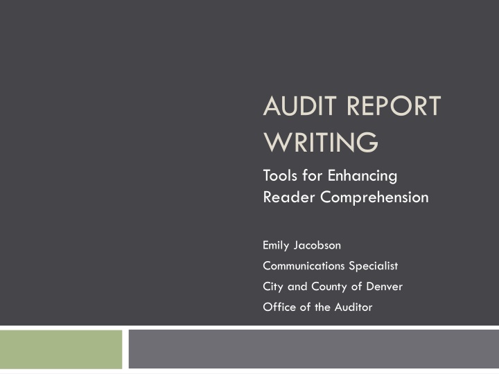 audit report writing tools for enhancing reader