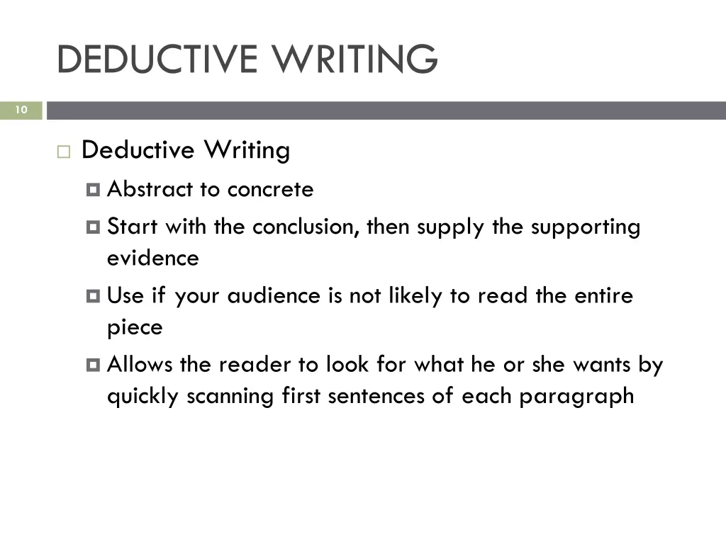 deductive writing 1