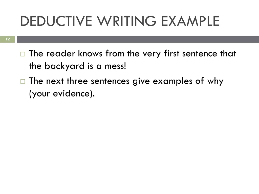 deductive writing example 1