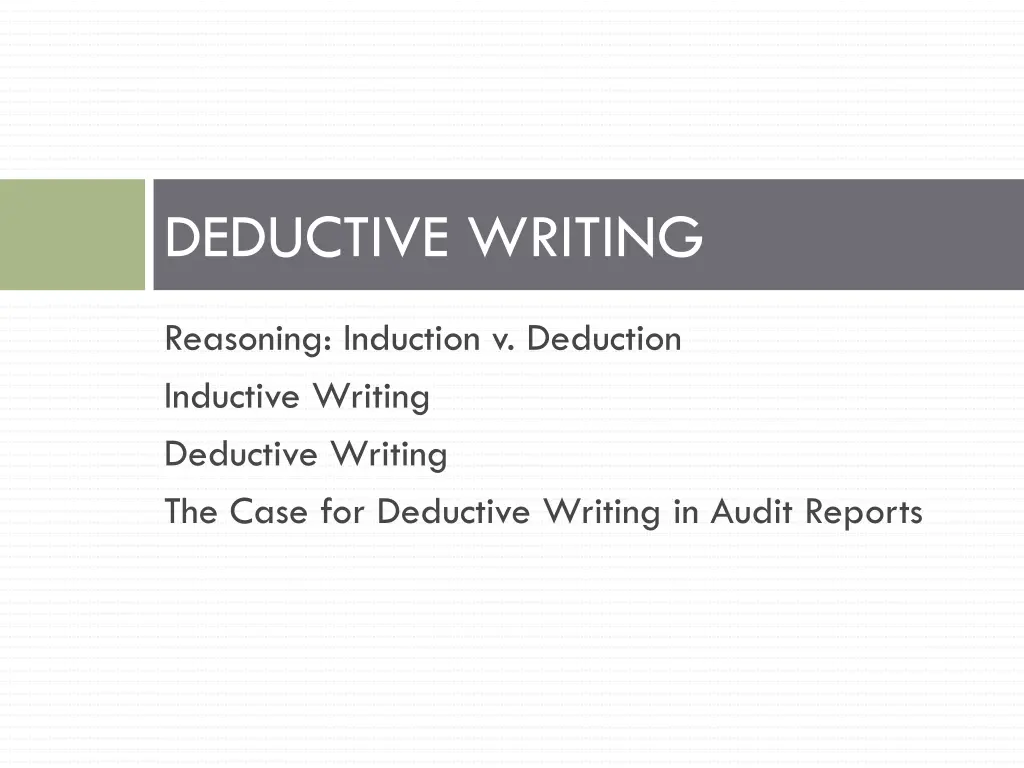 deductive writing