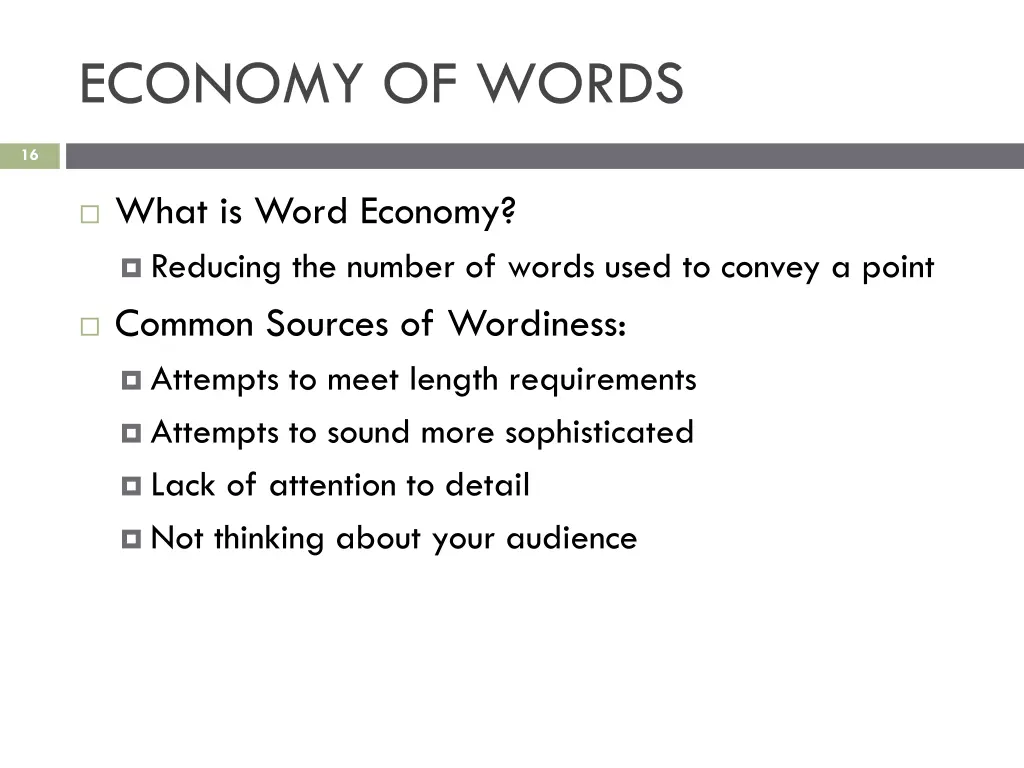 economy of words 1