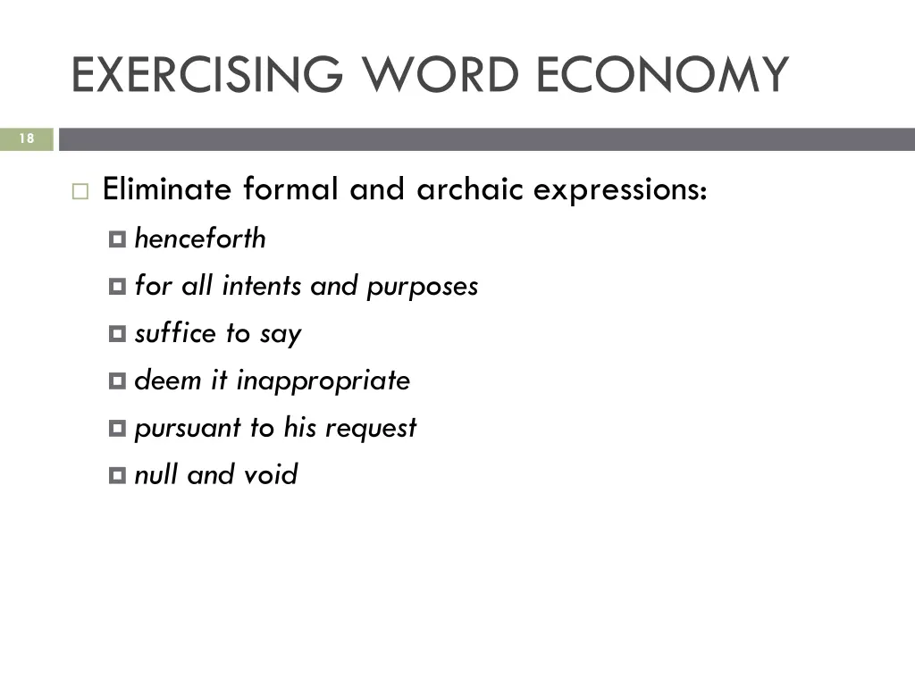 exercising word economy 1