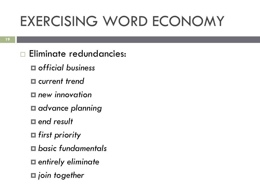 exercising word economy 2