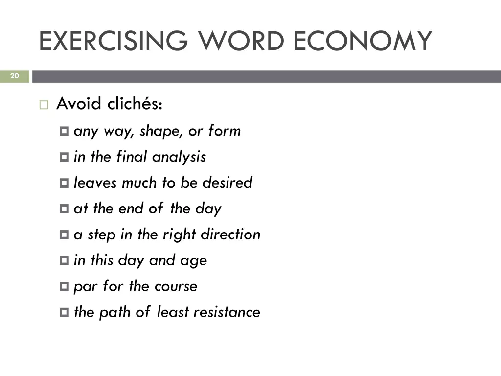 exercising word economy 3