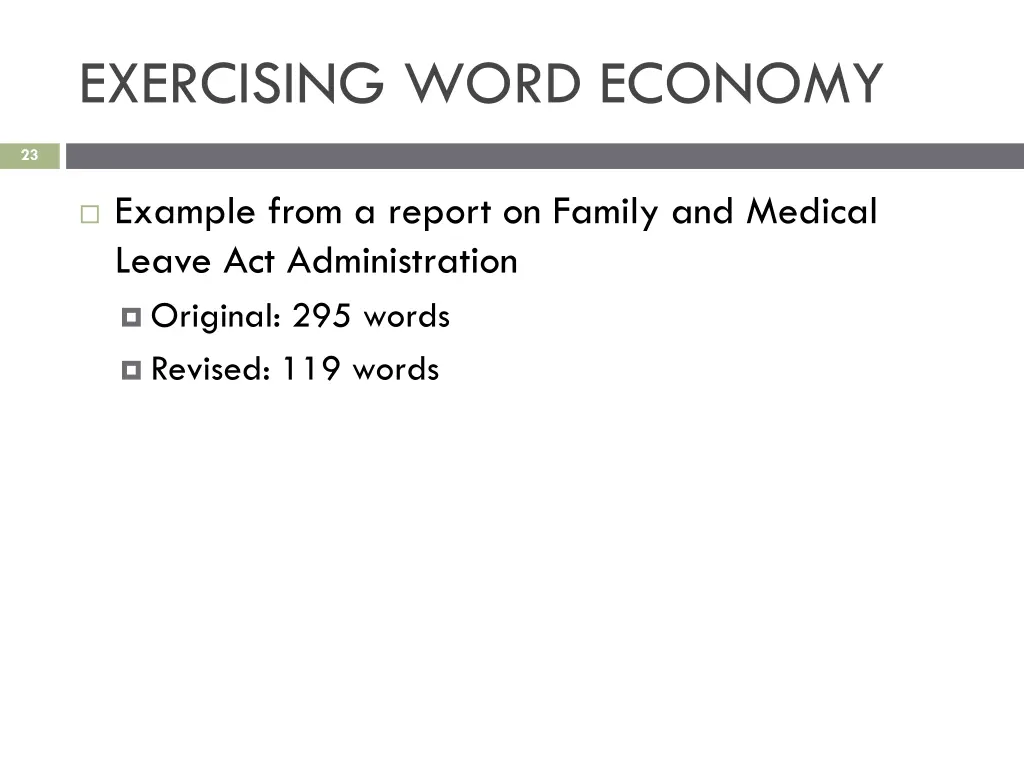 exercising word economy 6