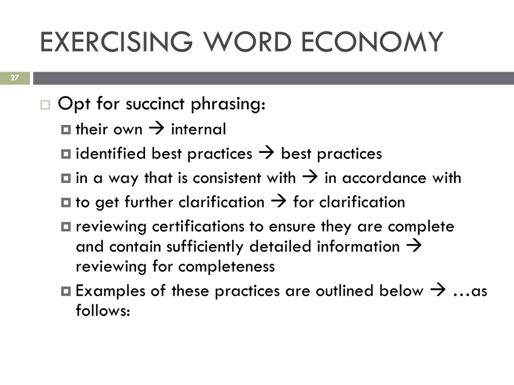 exercising word economy 7