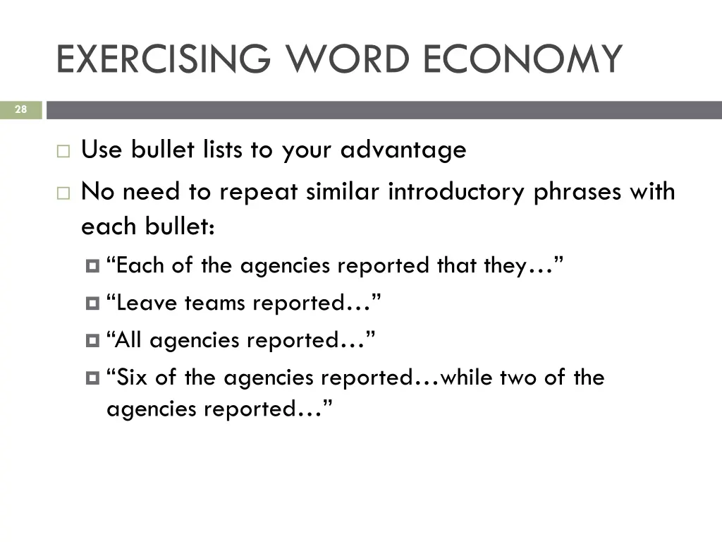 exercising word economy 8