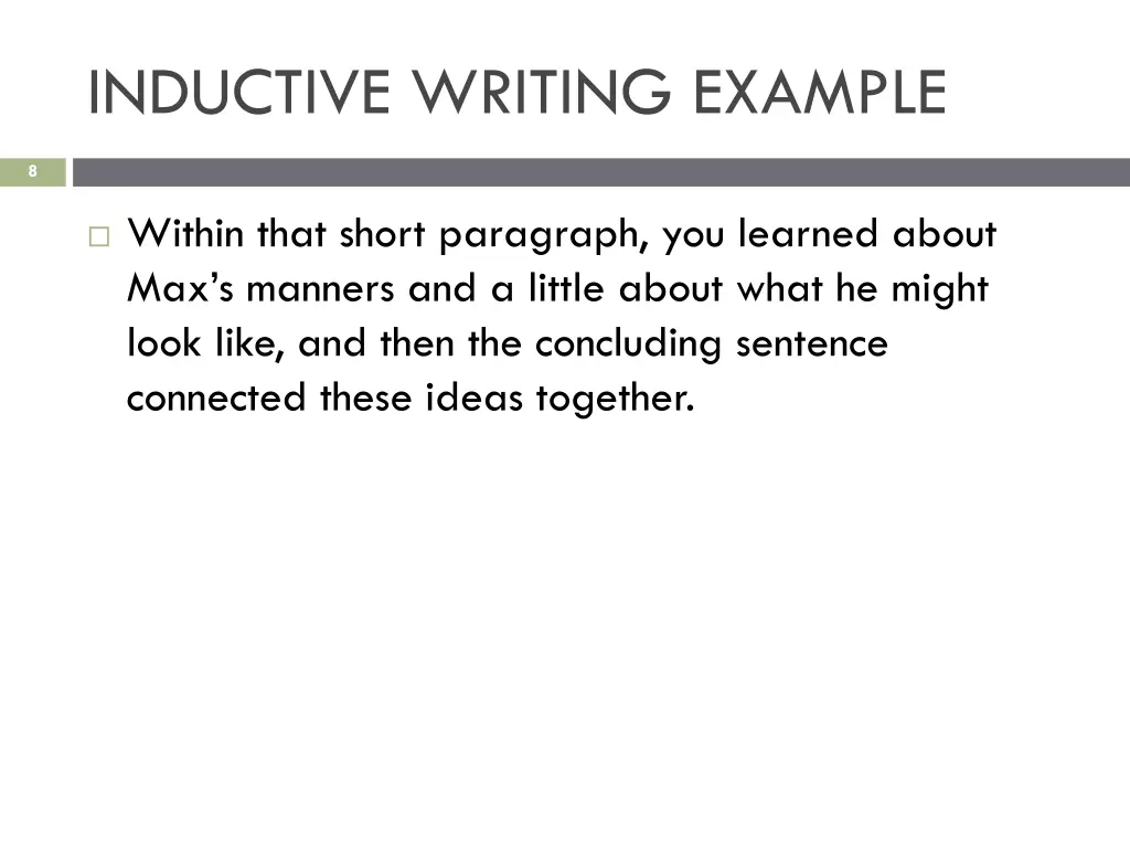 inductive writing example 1