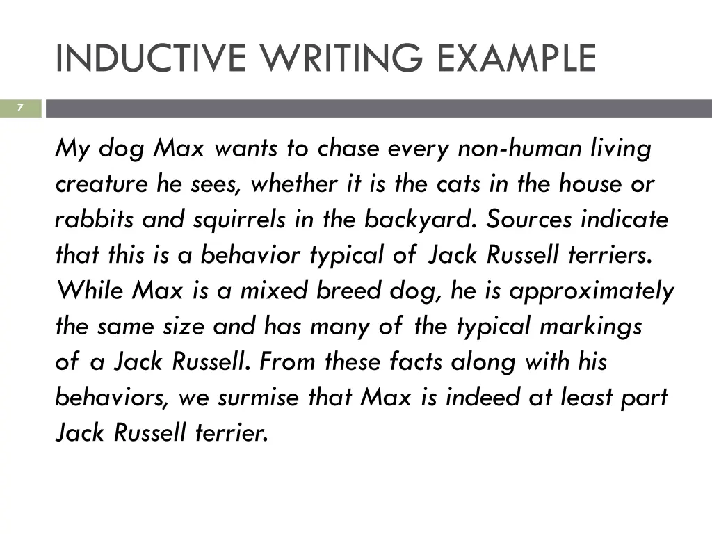 inductive writing example