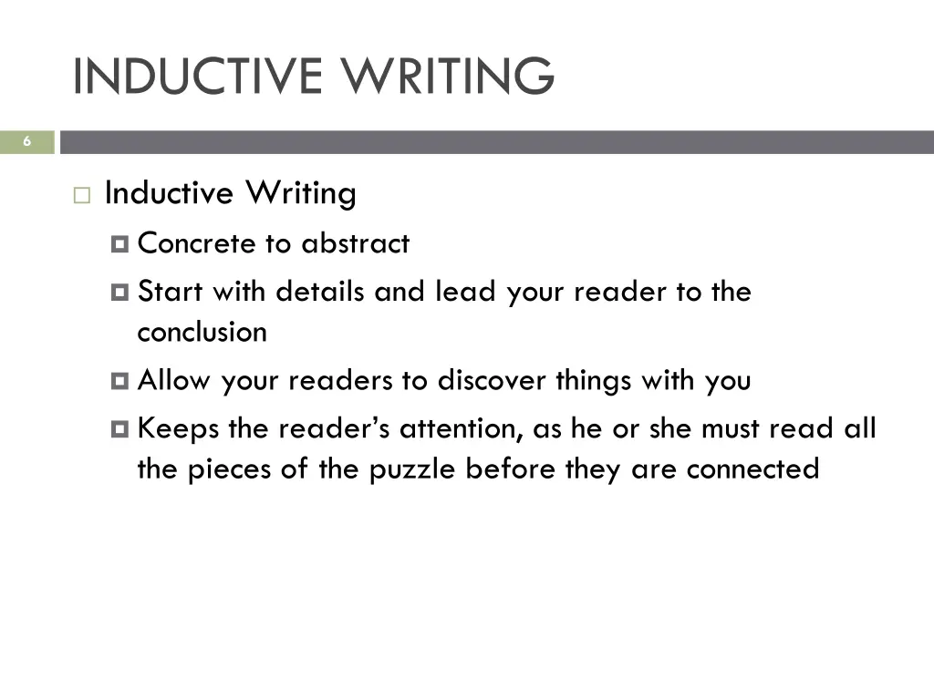 inductive writing