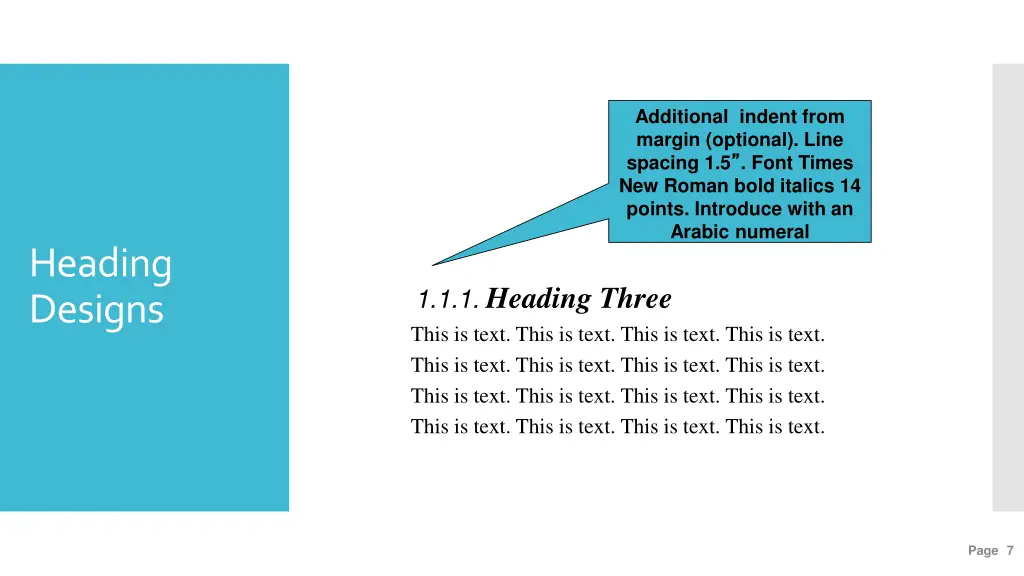 additional indent from margin optional line