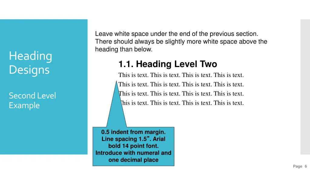 leave white space under the end of the previous