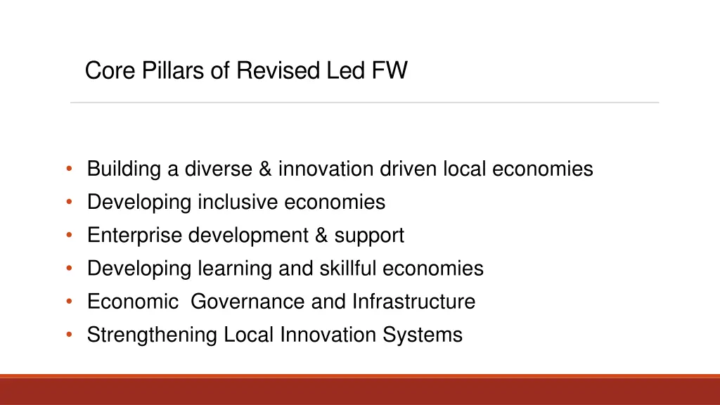 core pillars of revised led fw