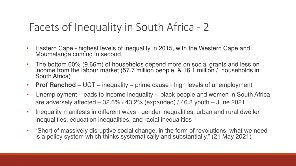 facets of inequality in south africa 2