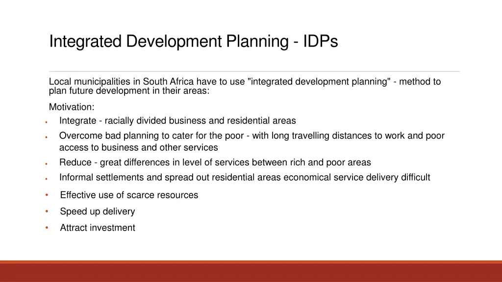 integrated development planning idps