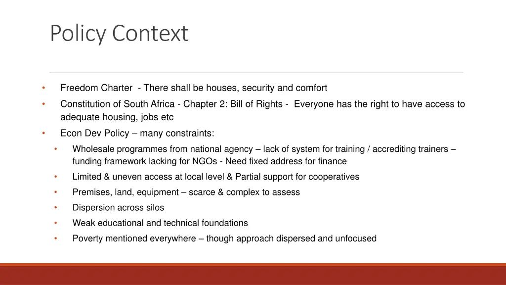 policy context