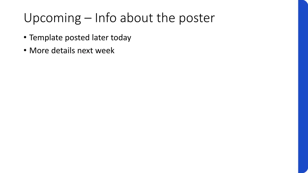 upcoming info about the poster