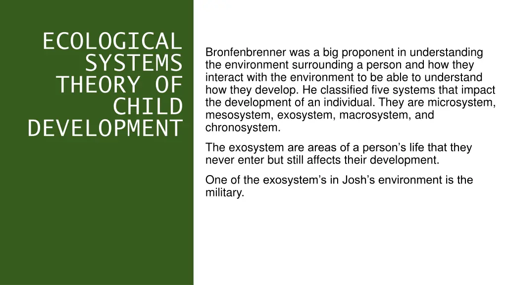 ecological systems theory of child development