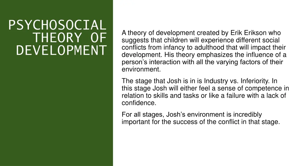 psychosocial theory of development