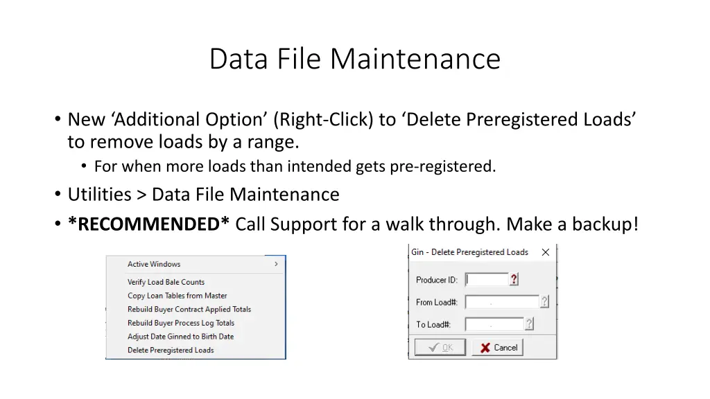 data file maintenance